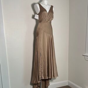 X FREE PEOPLE FAME AND PARTNERS  Tan High Low Dress